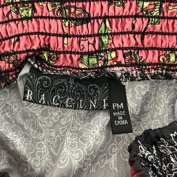 Baccini Boho Gypsy Tiered Floral Butterfly Garden Print Maxi Skirt (PM) - Picture 8 of 11